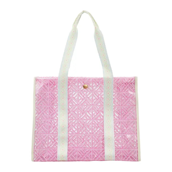 Pink Tile Vinyl Tote