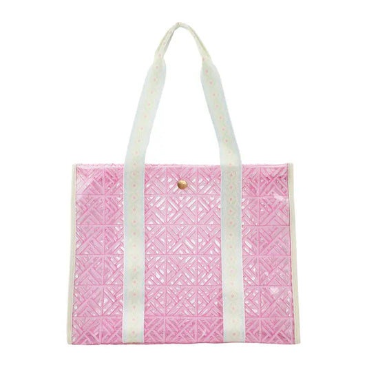 Pink Tile Vinyl Tote