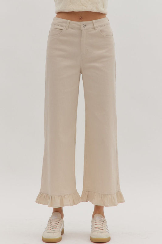 The Daisy Ruffle Pant in Sand