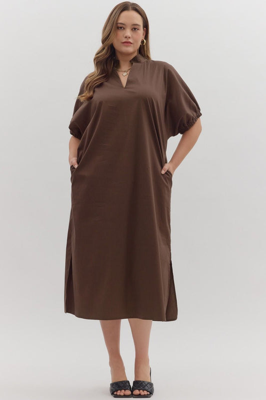 The Camden Midi in Brown-Curvy