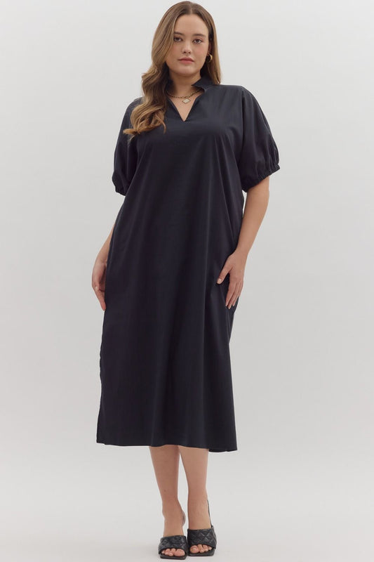 The Camden Midi in Black-Curvy
