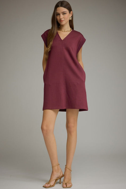 The Edit Dress in Burgundy