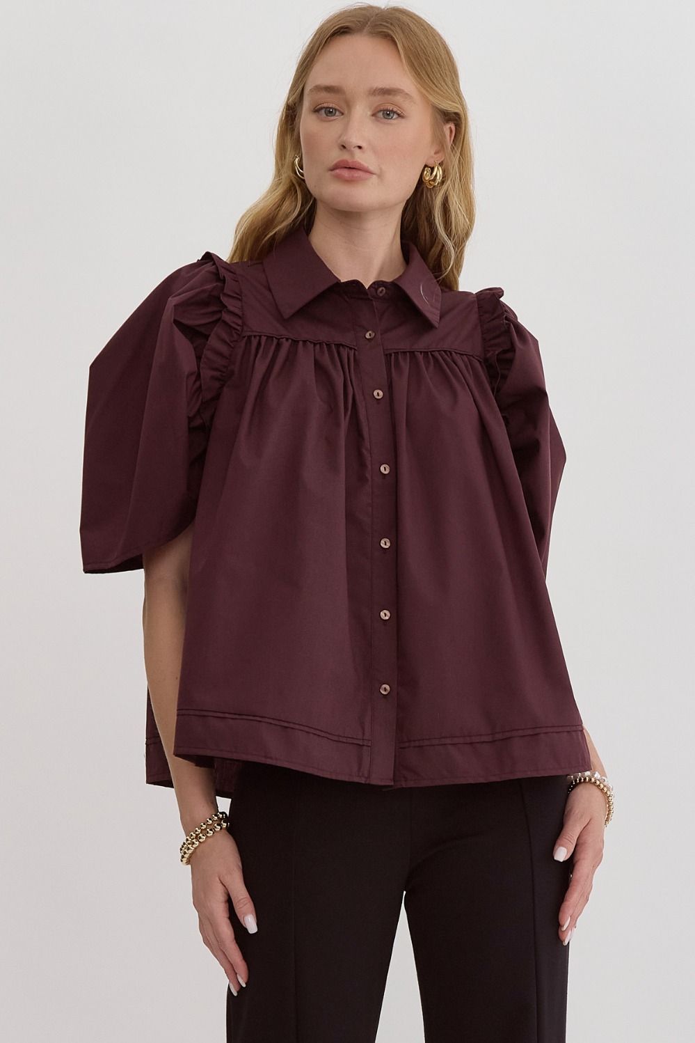 The Tammy Blouse in Chocolate