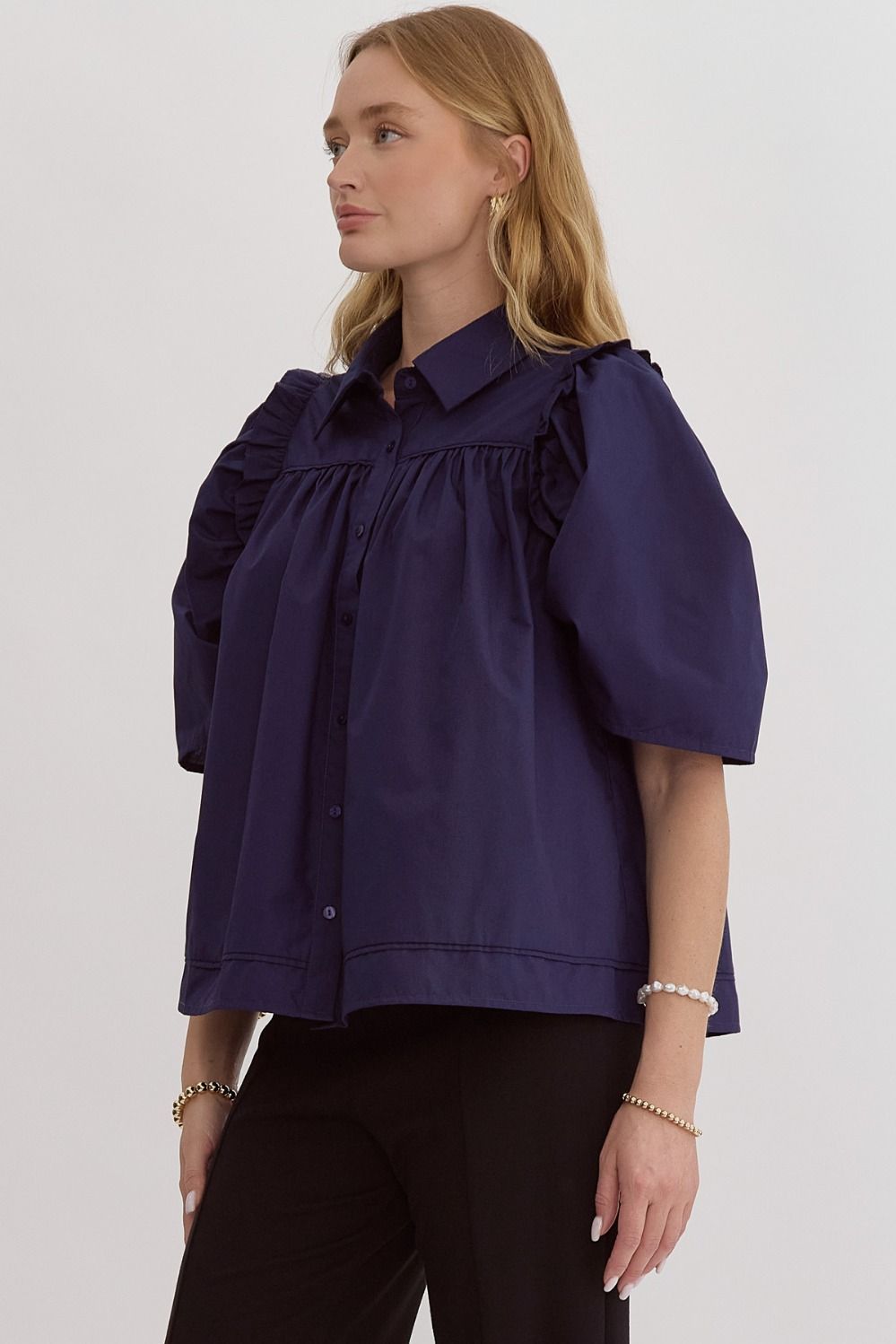 The Tammy Blouse in Navy