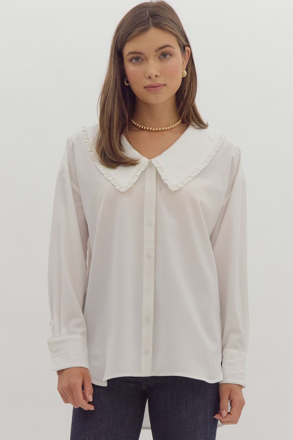 The Charlie Blouse in white