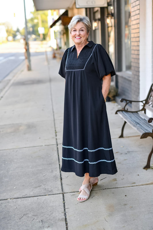 The After Five Midi Dress in Black
