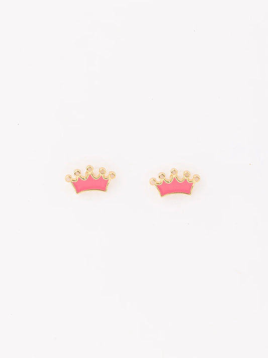 MM Girl Earrings-Pink Crown