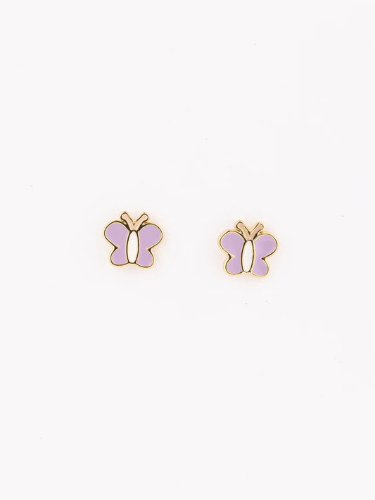 MM Girl Earrings-Purple Butterfly