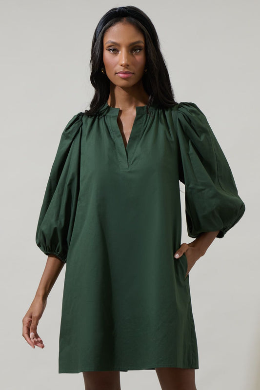 The Victoria Shift Split Neck Dress