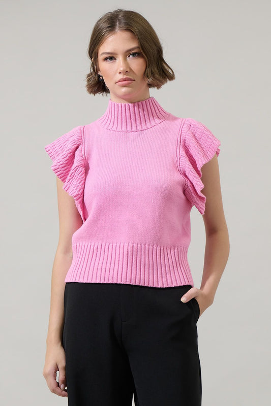 Diantha Ruffled Sweater Top